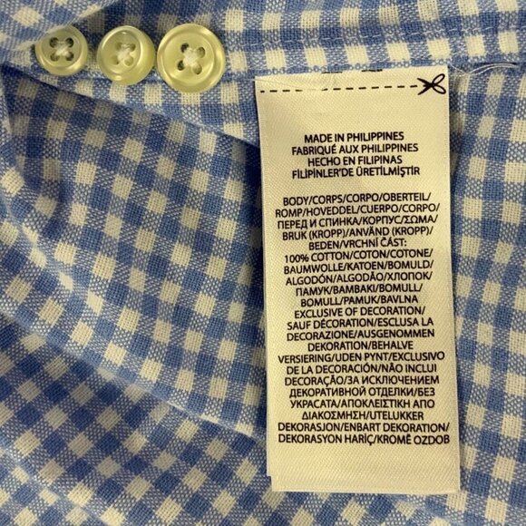 Polo Ralph Lauren Mens Shirt 4XLT Blue White Checkered Button-Down Preppy - Picture 5 of 6